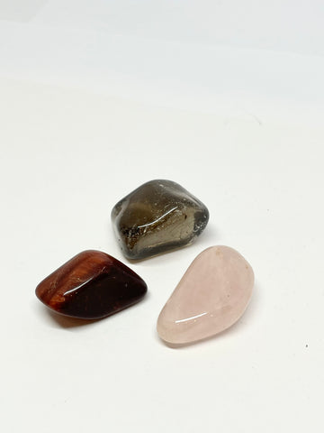 Emotional Healing & Balance (set of 3)-Smoky Quartz, Rose, Tiger Eye