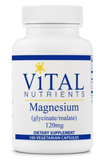 Vital Nutrients Magnesium (glycinate/malate) 120 mg (100 Veg Capsules)