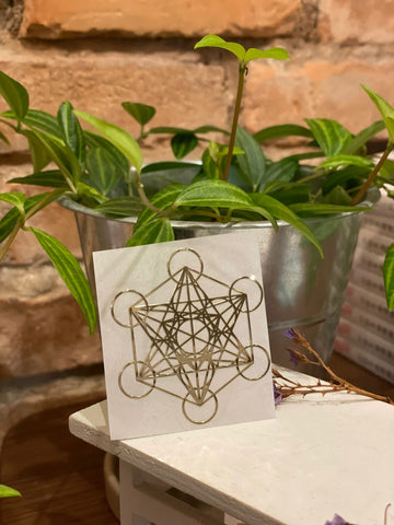 Sacred Geometry Silver 5 cm Sticker