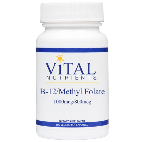 Vital Nutrients B12/Methyl Folate 1000mcg/800mcg (100 Capsules)